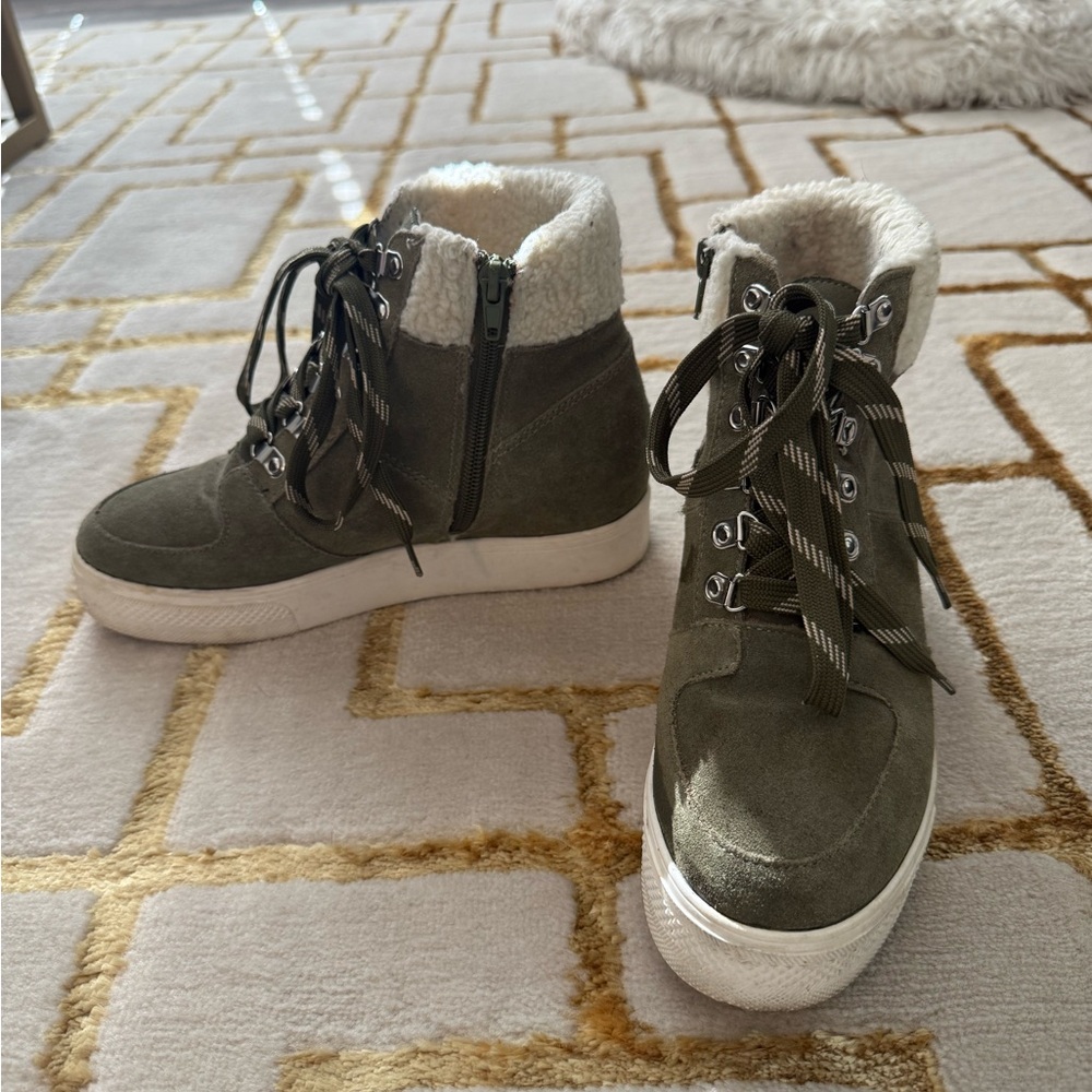 Steve Madden Olive Green High-Top Women's Sneakers